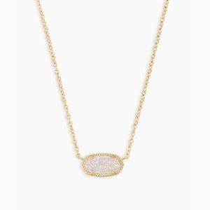Kendra Scott Elisa Gold Pendant Necklace In Iridescent Drusy